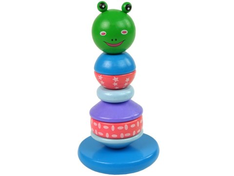 Drewniana Edukacyjna Piramidka Żaba Zielona Balansująca Wieża LEAN Toys Drewniana Edukacyjna Piramidka Żaba Zielona Balansująca Wieża LEAN Toys