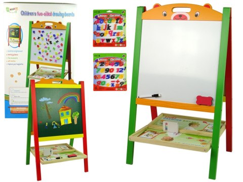 Drewniana Tablica 2w1 Magnesy Pisak Liczby Działania Słowa LEAN Toys Drewniana Tablica 2w1 Magnesy Pisak Liczby Działania Słowa LEAN Toys