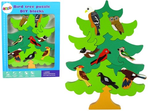 Drewniane Drzewo Ptaki Leśne DIY Klocki Drewniane Puzzle Trójwymiarowa LEAN Toys Drewniane Drzewo Ptaki Leśne DIY Klocki Drewniane Puzzle Trójwymiarowa LEAN Toys
