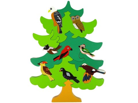 Drewniane Drzewo Ptaki Leśne DIY Klocki Drewniane Puzzle Trójwymiarowa LEAN Toys Drewniane Drzewo Ptaki Leśne DIY Klocki Drewniane Puzzle Trójwymiarowa LEAN Toys
