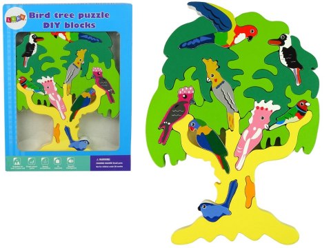 Drewniane Drzewo Ptaki Papugi DIY Klocki Drewniane Puzzle LEAN Toys Drewniane Drzewo Ptaki Papugi DIY Klocki Drewniane Puzzle LEAN Toys