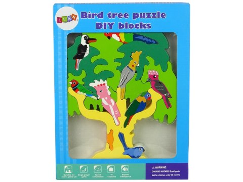 Drewniane Drzewo Ptaki Papugi DIY Klocki Drewniane Puzzle LEAN Toys Drewniane Drzewo Ptaki Papugi DIY Klocki Drewniane Puzzle LEAN Toys