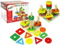 Drewniane Klocki Układanka Zręcznościowa Edukacyjna Sorter Kształty LEAN Toys
