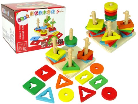 Drewniane Klocki Układanka Zręcznościowa Edukacyjna Sorter Kształty LEAN Toys Drewniane Klocki Układanka Zręcznościowa Edukacyjna Sorter Kształty LEAN Toys