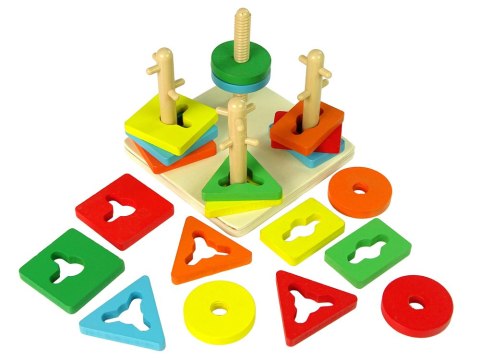 Drewniane Klocki Układanka Zręcznościowa Edukacyjna Sorter Kształty LEAN Toys Drewniane Klocki Układanka Zręcznościowa Edukacyjna Sorter Kształty LEAN Toys