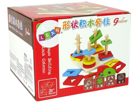 Drewniane Klocki Układanka Zręcznościowa Edukacyjna Sorter Kształty LEAN Toys Drewniane Klocki Układanka Zręcznościowa Edukacyjna Sorter Kształty LEAN Toys