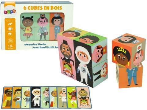 Drewniane Klocki Ułóż Postacie 6 Części Puzzle Kolorowe LEAN Toys Drewniane Klocki Ułóż Postacie 6 Części Puzzle Kolorowe LEAN Toys