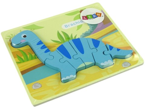 Drewniane Puzzle Dinozaur Brachiosaur Niebieski LEAN Toys Drewniane Puzzle Dinozaur Brachiosaur Niebieski LEAN Toys