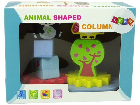 Drewniane Zwierzątka Sorter Sowa Panda Koła Zębate LEAN Toys Drewniane Zwierzątka Sorter Sowa Panda Koła Zębate LEAN Toys