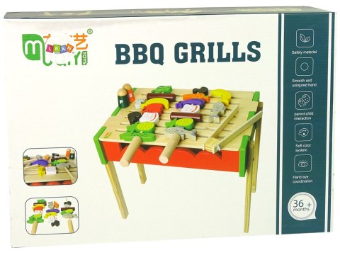 Drewniany Grill Akcesoria Barbecue Szaszłyki Grillowanie Pieczenie LEAN Toys Drewniany Grill Akcesoria Barbecue Szaszłyki Grillowanie Pieczenie LEAN Toys