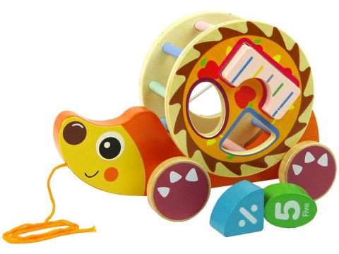 Jeż Do Ciągnięcia Na Kółkach Sorter Klocki Drewniane LEAN Toys Jeż Do Ciągnięcia Na Kółkach Sorter Klocki Drewniane LEAN Toys