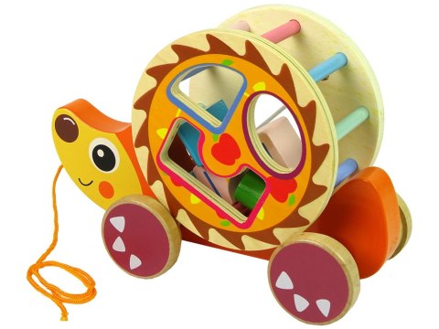 Jeż Do Ciągnięcia Na Kółkach Sorter Klocki Drewniane LEAN Toys Jeż Do Ciągnięcia Na Kółkach Sorter Klocki Drewniane LEAN Toys