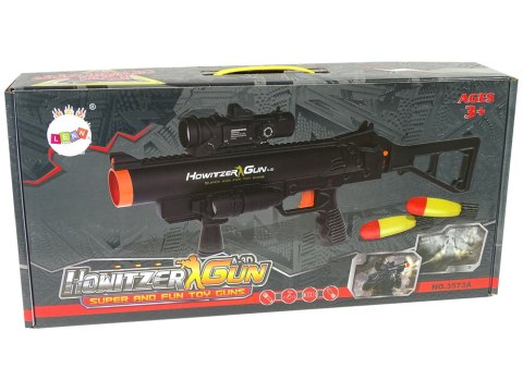 Karabin Granatnik Rakiety z Dźwięk Latarka Czarny LEAN Toys Karabin Granatnik Rakiety z Dźwięk Latarka Czarny LEAN Toys
