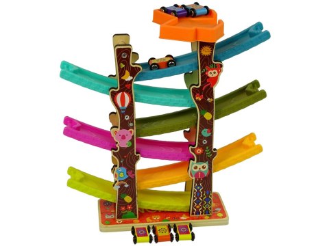 Kolorowy Tor Dla Autek Zjeżdżalnia Drzewko 6 Poziomów LEAN Toys Kolorowy Tor Dla Autek Zjeżdżalnia Drzewko 6 Poziomów LEAN Toys