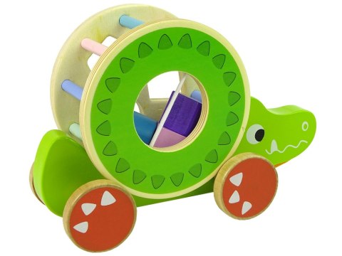 Krokodyl Zielony Do Ciągnięcia Na Kółkach Sorter Klocki Drewniane LEAN Toys Krokodyl Zielony Do Ciągnięcia Na Kółkach Sorter Klocki Drewniane LEAN Toys