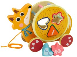 Lisek Do Ciągnięcia Na Kółkach Sorter Klocki Drewniane LEAN Toys