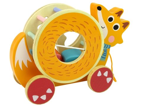 Lisek Do Ciągnięcia Na Kółkach Sorter Klocki Drewniane LEAN Toys Lisek Do Ciągnięcia Na Kółkach Sorter Klocki Drewniane LEAN Toys