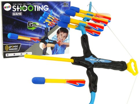 Łuk Sportowy Duży Zasięg 6 Strzał Dla Dzieci Niebiesko-Czarny LEAN Toys Łuk Sportowy Duży Zasięg 6 Strzał Dla Dzieci Niebiesko-Czarny LEAN Toys