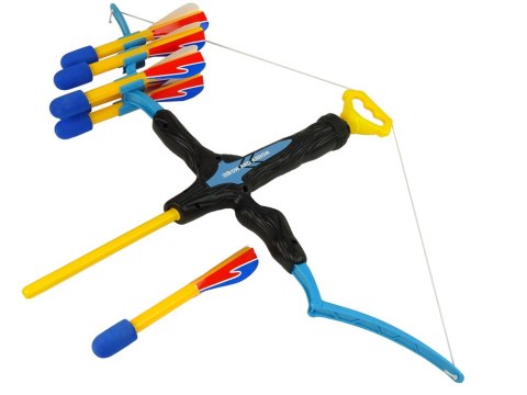 Łuk Sportowy Duży Zasięg 6 Strzał Dla Dzieci Niebiesko-Czarny LEAN Toys Łuk Sportowy Duży Zasięg 6 Strzał Dla Dzieci Niebiesko-Czarny LEAN Toys