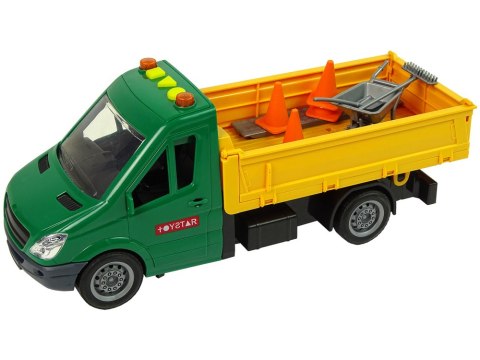 Pojazd Auto Drogowe Wywrotka Napęd Frykcyjny Akcesoria Drogowe Dźwięk LEAN Toys Pojazd Auto Drogowe Wywrotka Napęd Frykcyjny Akcesoria Drogowe Dźwięk LEAN Toys
