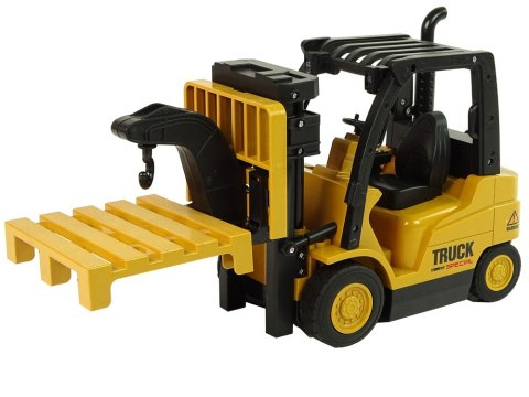 Zdalnie Sterowany Wózek Widłowy Obrót 360 stopni Żółty Pilot LEAN Toys Zdalnie Sterowany Wózek Widłowy Obrót 360 stopni Żółty Pilot LEAN Toys