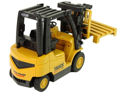 Zdalnie Sterowany Wózek Widłowy Obrót 360 stopni Żółty Pilot LEAN Toys Zdalnie Sterowany Wózek Widłowy Obrót 360 stopni Żółty Pilot LEAN Toys