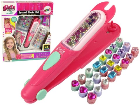 Zestaw Biżuteria Ozdoby Do Włosów Aplikator Koraliki 24 El. LEAN Toys Zestaw Biżuteria Ozdoby Do Włosów Aplikator Koraliki 24 El. LEAN Toys