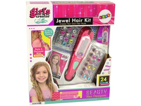Zestaw Biżuteria Ozdoby Do Włosów Aplikator Koraliki 24 El. LEAN Toys Zestaw Biżuteria Ozdoby Do Włosów Aplikator Koraliki 24 El. LEAN Toys