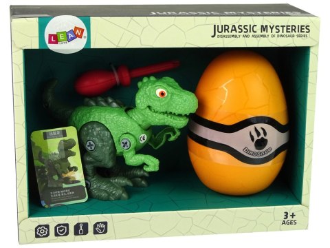 Zestaw Dinozaur Tyranozaur Rex z Jajkiem DIY Śrubokręt Zielony LEAN Toys Zestaw Dinozaur Tyranozaur Rex z Jajkiem DIY Śrubokręt Zielony LEAN Toys