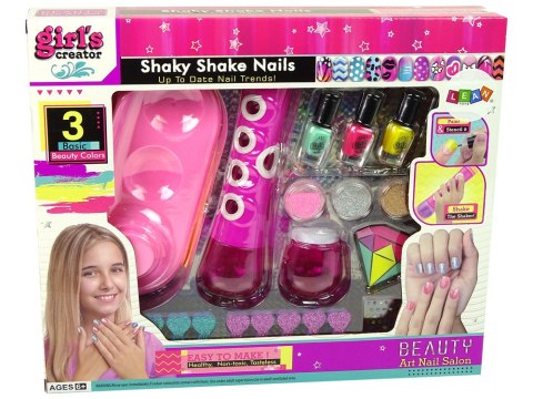 Zestaw Do Malowania Paznokci Dozownik Brokatu Lakier do Paznokci Naklejki LEAN Toys Zestaw Do Malowania Paznokci Dozownik Brokatu Lakier do Paznokci Naklejki LEAN Toys
