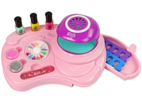 Zestaw Do Malowania Paznokci Lakier do Paznokci Brokaty Lampa Naklejki LEAN Toys Zestaw Do Malowania Paznokci Lakier do Paznokci Brokaty Lampa Naklejki LEAN Toys
