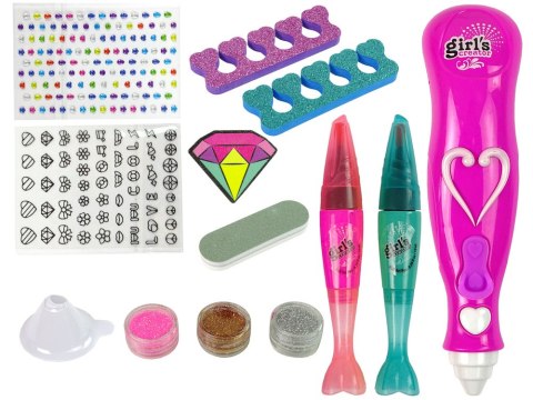 Zestaw Do Malowania Paznokci Pisaki Brokaty Diamenciki LEAN Toys Zestaw Do Malowania Paznokci Pisaki Brokaty Diamenciki LEAN Toys