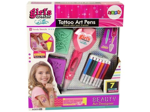 Zestaw Do Robienia Tatuaży Długopis Elektroniczny Pisak Szablony LEAN Toys Zestaw Do Robienia Tatuaży Długopis Elektroniczny Pisak Szablony LEAN Toys