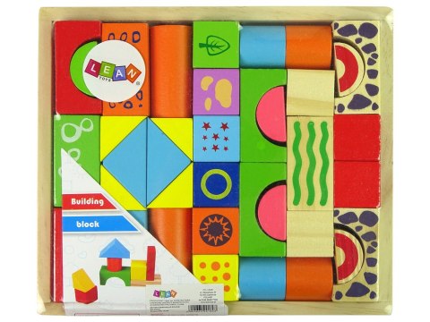 Zestaw Drewnianych Klocków Zamek Kształty LEAN Toys Zestaw Drewnianych Klocków Zamek Kształty LEAN Toys