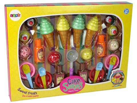 Zestaw Słodkości Lody Babeczki Sosy Łyżeczki LEAN Toys Zestaw Słodkości Lody Babeczki Sosy Łyżeczki LEAN Toys