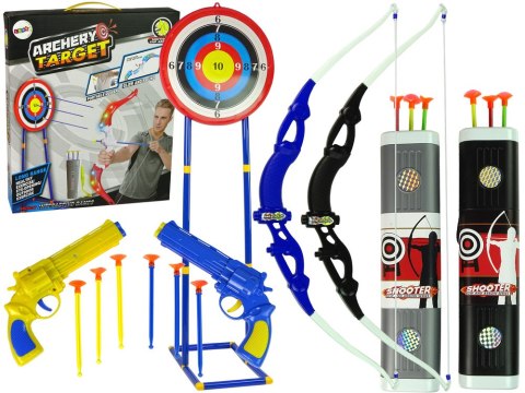 Zestaw Strzelecki Łuk Tarcza na Stojaku 134 cm Kołczan Pistolety LEAN Toys Zestaw Strzelecki Łuk Tarcza na Stojaku 134 cm Kołczan Pistolety LEAN Toys