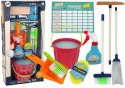 Zestaw do Sprzątania Cleaning Set 11 Elementów AGD Mop Miotła Wiadro LEAN Toys