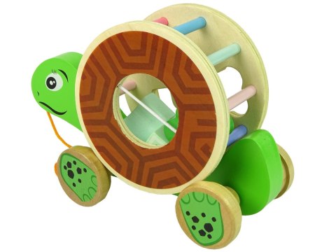 Żółw Do Ciągnięcia Na Kółkach Sorter Klocki Drewniane LEAN Toys Żółw Do Ciągnięcia Na Kółkach Sorter Klocki Drewniane LEAN Toys