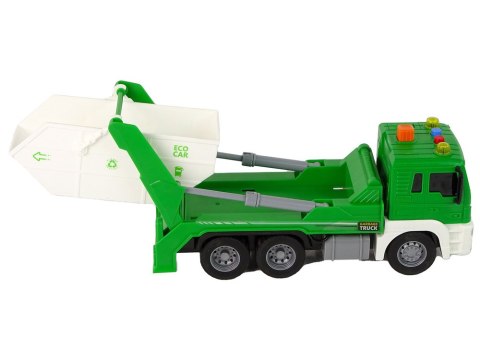 Ciężarówka Śmieciarka Segregowanie Zielona Napęd Frykcyjny 1:16 LEAN Toys Ciężarówka Śmieciarka Segregowanie Zielona Napęd Frykcyjny 1:16 LEAN Toys