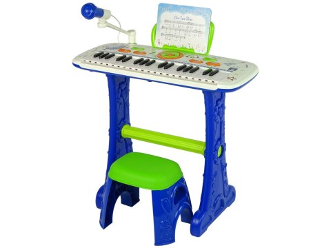 Elektryczne Pianino Keyboard Dla Dzieci Niebieskie Nuty USB LEAN Toys Elektryczne Pianino Keyboard Dla Dzieci Niebieskie Nuty USB LEAN Toys