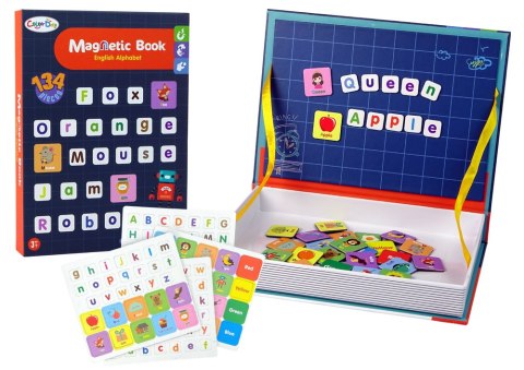 Magnetyczna Układanka Książka Angielski Alfabet Obrazki LEAN Toys Magnetyczna Układanka Książka Angielski Alfabet Obrazki LEAN Toys