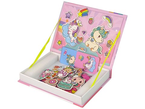 Magnetyczna Układanka Książka Jednorożce Puzzle Karty LEAN Toys Magnetyczna Układanka Książka Jednorożce Puzzle Karty LEAN Toys