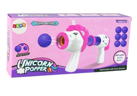 Pistolet Wyrzutnia na Miękkie Kulki Jednorożec Niebieski Różowy LEAN Toys Pistolet Wyrzutnia na Miękkie Kulki Jednorożec Niebieski Różowy LEAN Toys