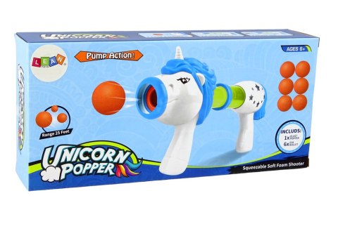 Pistolet Wyrzutnia na Miękkie Kulki Jednorożec Niebieski Różowy LEAN Toys Pistolet Wyrzutnia na Miękkie Kulki Jednorożec Niebieski Różowy LEAN Toys