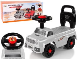 Samochód Jeździk QX-5500- 2 Klakson Oparcie Srebrny LEAN CARS