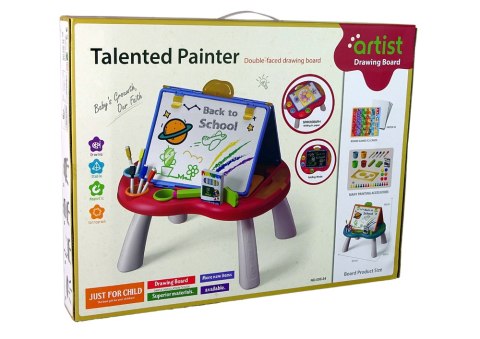 Tablica 2w1 Stolik Kredowa Pisaki Gra Chińczyk Węże LEAN Toys Tablica 2w1 Stolik Kredowa Pisaki Gra Chińczyk Węże LEAN Toys