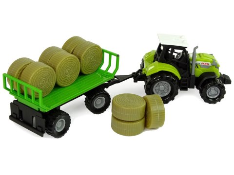 Traktor z Przyczepka Bale Siana Dźwięk Zielony LEAN Toys Traktor z Przyczepka Bale Siana Dźwięk Zielony LEAN Toys