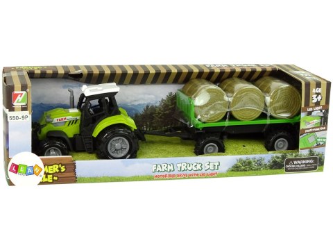 Traktor z Przyczepka Bale Siana Dźwięk Zielony LEAN Toys Traktor z Przyczepka Bale Siana Dźwięk Zielony LEAN Toys