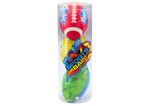 Zestaw 3 Piankowych Piłek Do Rugby 3 Kolory LEAN Toys Zestaw 3 Piankowych Piłek Do Rugby 3 Kolory LEAN Toys