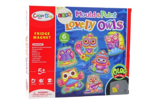 Zestaw DIY Do Malowania Świecące Sowy Gips Magnesy LEAN Toys Zestaw DIY Do Malowania Świecące Sowy Gips Magnesy LEAN Toys